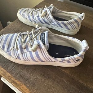 Sperry Light Blue Striped Sneakers